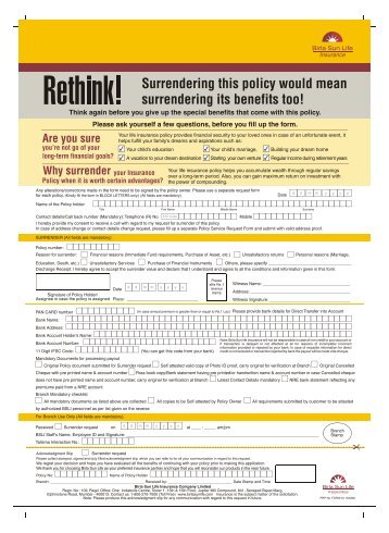 policy cancellation - Life Insurance - Birla Sun Life