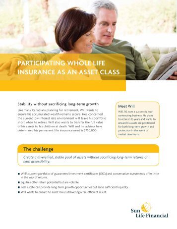 ParticiPating whole life insurance as an asset ... - Sun Life Financial