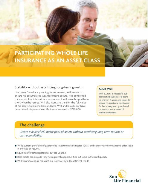 ParticiPating whole life insurance as an asset ... - Sun Life Financial