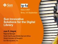 Sun Innovative Solutions for the Digital Library - IGeLU