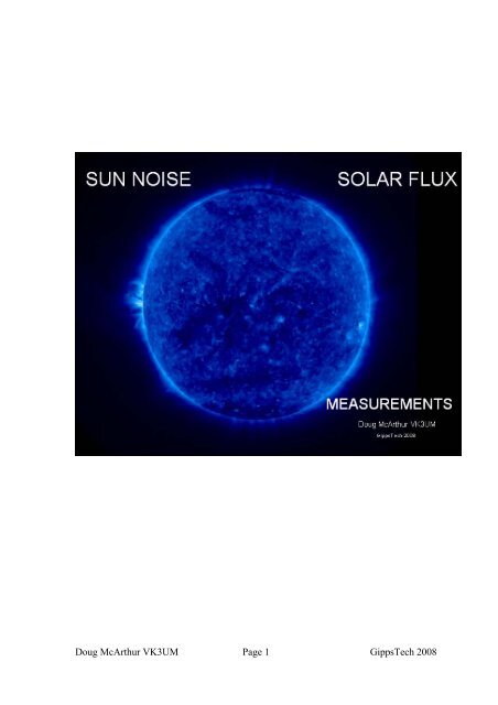 SUN NOISE and Measurements - VK3UM