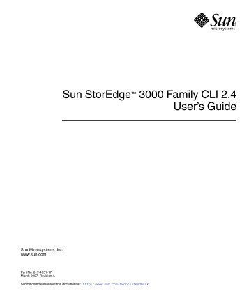 Sun StorEdge 3000 Family CLI 2.4 User's Guide - iStorage Networks