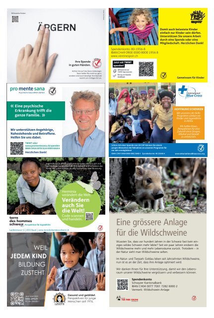 Spenden aus Solidarität – Das Spendenmagazin von Zewo und Swissfundraising.