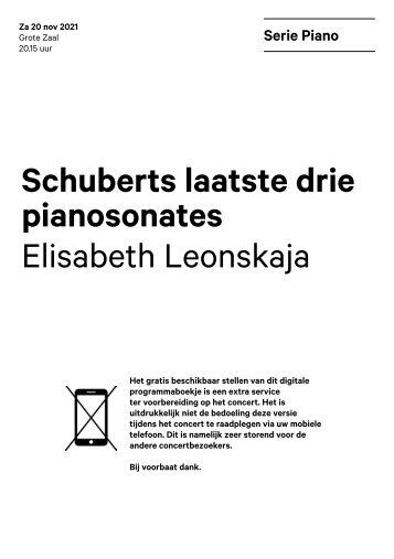 2021 11 13 Schuberts laatste drie pianosonates - Elisabeth Leonskaja