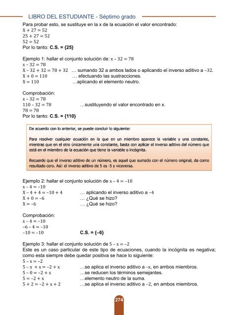 Libro del Estudiante Matemáticas 7mo