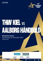 ZEBRA Hallenheft THW Kiel vs. Aalborg Handbold, 18.11.2021 in Kiel