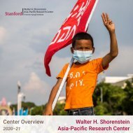 Shorenstein APARC 2020–21 Center Overview