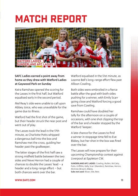 Red & White Issue 05 - SAFC Ladies vs Liverpool Women