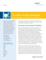 Transfer Pricing Viewpoint - NERA Economic Consulting