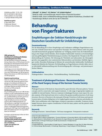 Behandlung von Fingerfrakturen - Deutsche Gesellschaft für ...