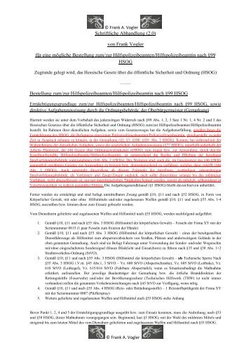 2. Schriftliche Abhandlung - Ermächtigungsgrundlage nach HSOG (für ne 10 und 11)