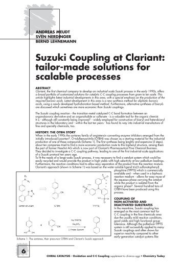 tailor-made solutions for scalable processes - Chemistry Today