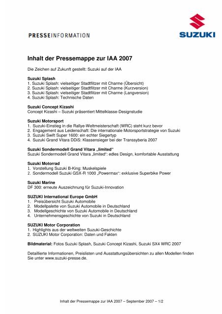 0 Inhaltsverzeichnis 1 - Presse