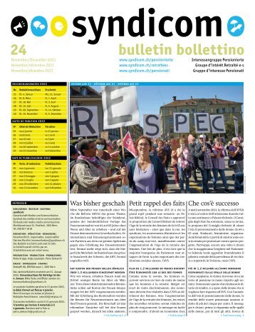 syndicom Bulletin / bulletin / Bollettino 24