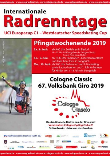 Programmheft Internationale Radrenntage - Cologne Classic 2019