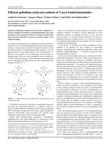 Efficient palladium-catalyzed synthesis of 3-aryl-4-indolylmaleimides