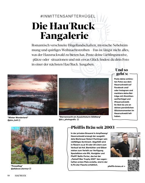 HAU'RUCK - Das Hausruckwald-Magazin / Winter 2021