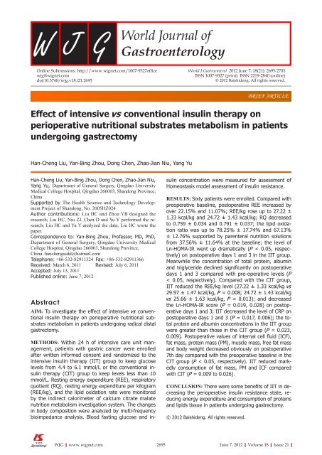 Evidence base and patients' perspective - World Journal of ...