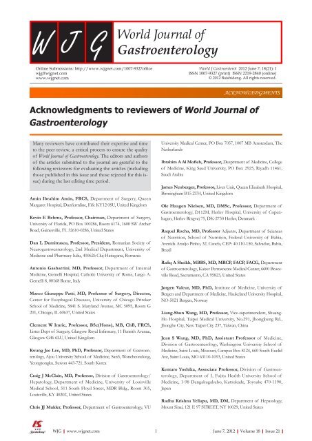 Evidence base and patients' perspective - World Journal of ...