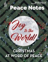 Peace Notes Winter 2021-22 - Word of Peace Lutheran Church
