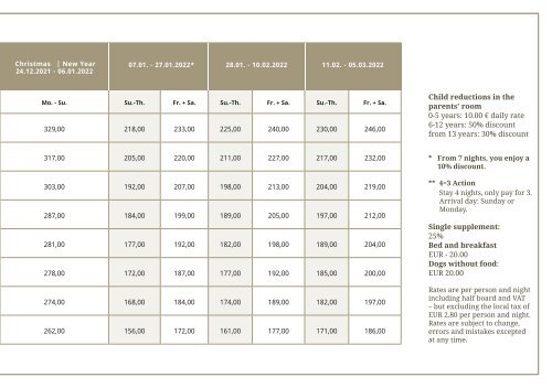 Price list Krumers Post 2021 / 2022 ENGLISH
