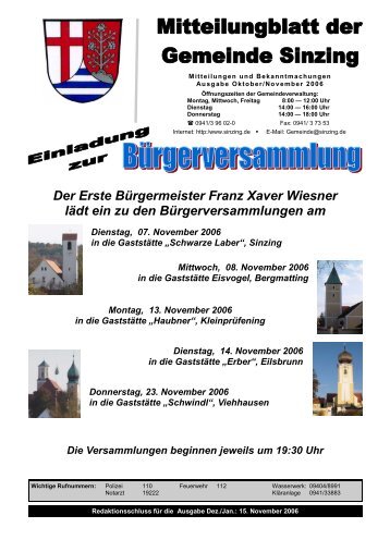 Einladung zur Hubertusmesse am Freitag, dem 03. November 2006 ...