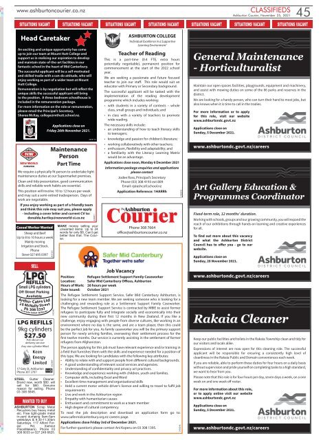 Ashburton Courier: November 25, 2021