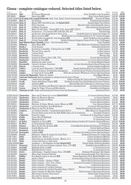 MARCH 2012 LIST This monthly listing is available to ... - Europadisc