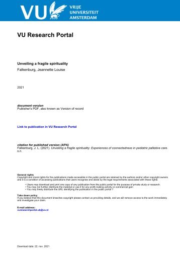 Unveiling a fragile spirituality: Experiences of connectedness in pediatric palliative care
