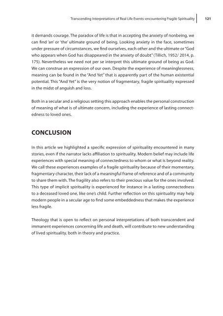 Unveiling a fragile spirituality: Experiences of connectedness in pediatric palliative care