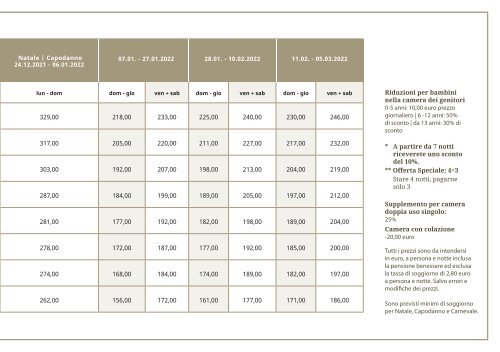 Listino prezzi KRUMERS POST 2021 / 2022