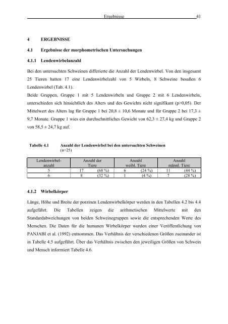 Morphometrie und Gefäßdarstellung der porcinen Lendenwirbelsäule