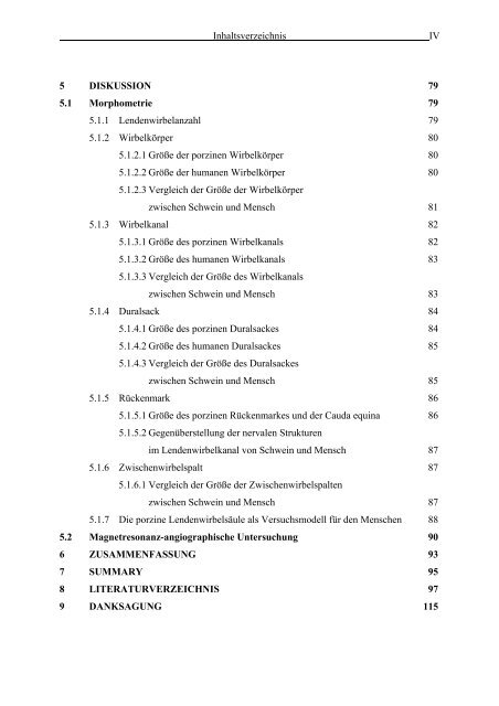 Morphometrie und Gefäßdarstellung der porcinen Lendenwirbelsäule