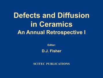 Defects and Diffusion in Ceramics - Stephen J. Pearton