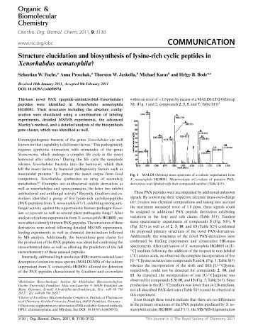 COMMUNICATION Structure elucidation and biosynthesis of lysine ...