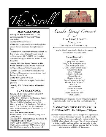 The Scroll - May 2011 - Suzuki Strings of Madison