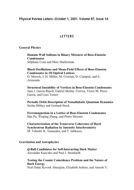 Physical Review Letters 