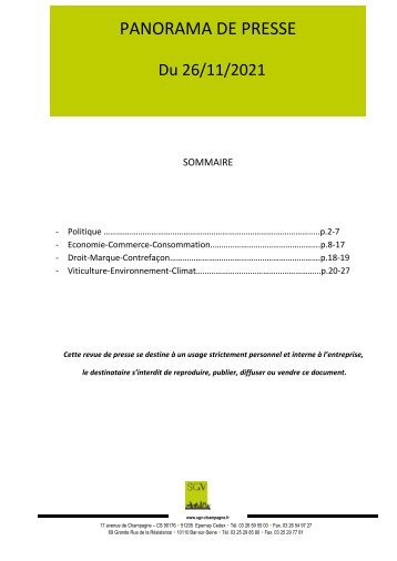 Panorama de presse quotidien du 26 11 2021