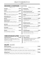 Mavrommátis-Menü | Le Gourmet | Galeries Lafayette Berlin
