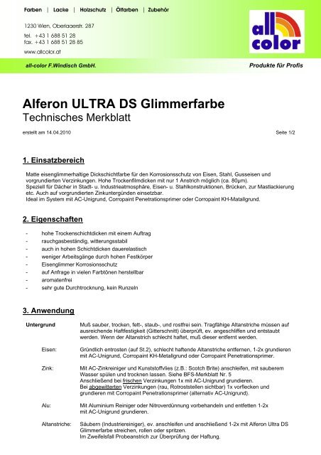 Alferon ULTRA DS Glimmerfarbe - all-color F. Windisch GmbH