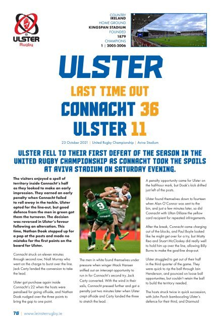 Leinster vs Ulster