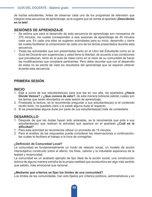 Guía del Docente Ciencias Sociales 7mo