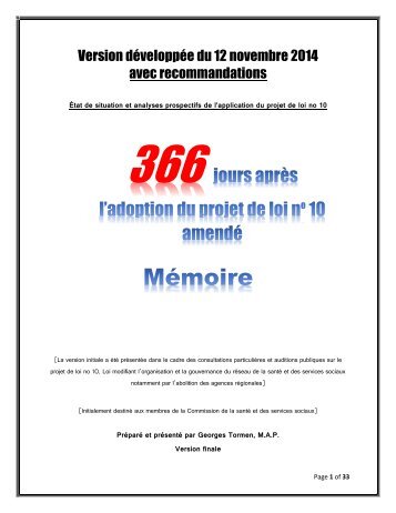 Mémoire de GT - Projet de loi no 10 v. 6.1 D F 12 nov 2014