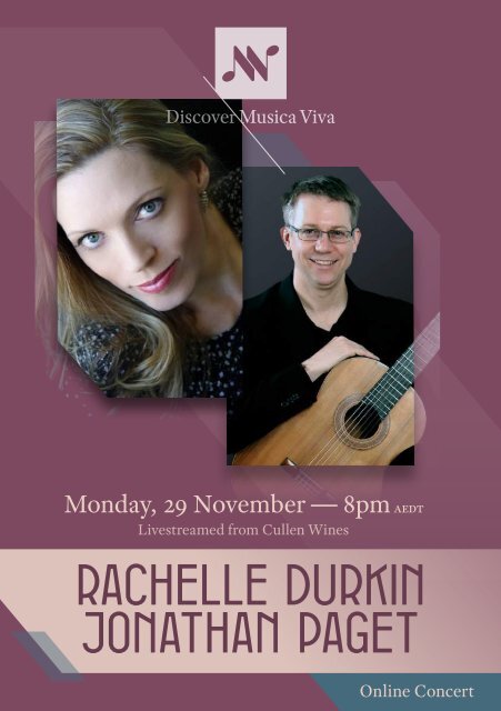 Rachelle Durkin & Jonathan Paget Program Guide | November 2021