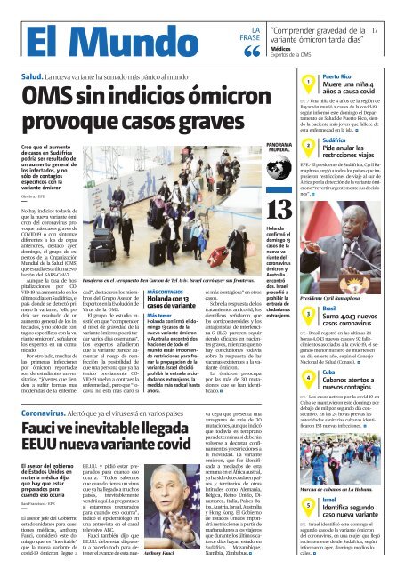 Edición impresa HOY, lunes 29 de noviembre, 2021