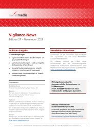 Swissmedic Vigilance-News Edition 27 – November 2021