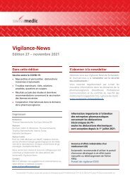 Swissmedic Vigilance-News Edition 27 – Novembre 2021