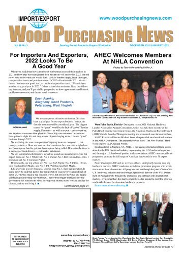 Import/Export Wood Purchasing News - December 21/January 22