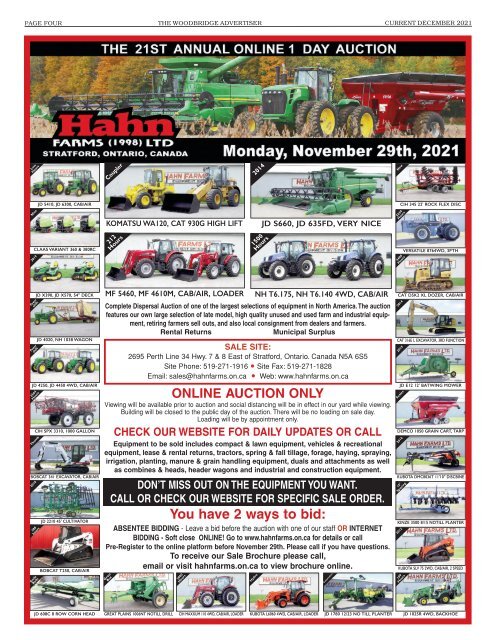 Woodbridge Advertiser/AuctionsOntario.ca - 2021-11-29