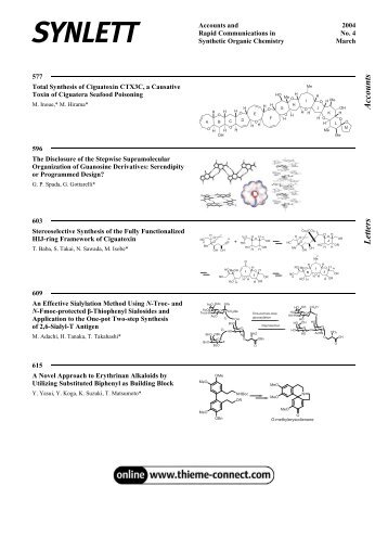 SYNLETT - Thieme Chemistry